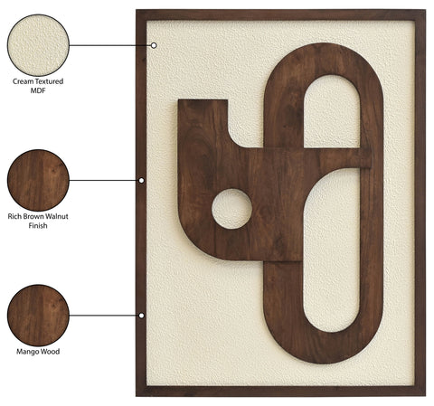 Darcy 36" Brown Mango Wood Wall Art, 1 Piece