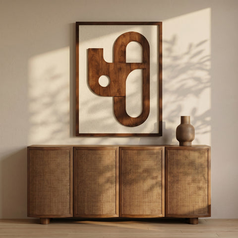 Darcy 36" Brown Mango Wood Wall Art, 1 Piece