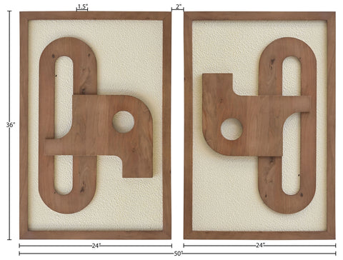 Darcy Natural Mango Wood Wall Art, 2-Piece