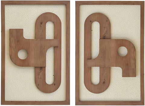 Darcy Natural Mango Wood Wall Art, 2-Piece