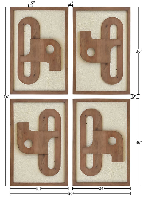 Darcy Natural Mango Wood Wall Art, 4-Piece