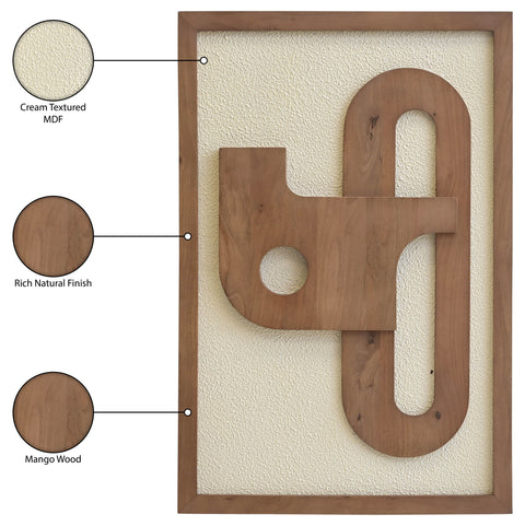 Darcy 24" Natural Mango Wood Wall Art, 1 Piece