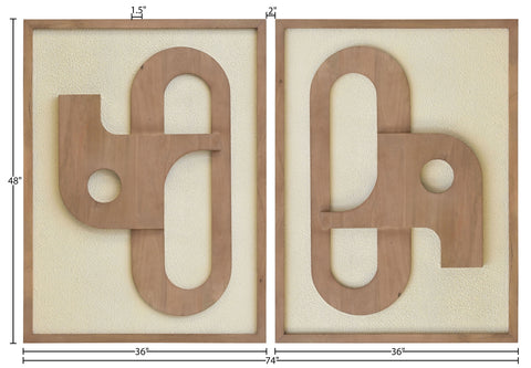 Darcy Natural Mango Wood Wall Art, 2-Piece (Style 2)