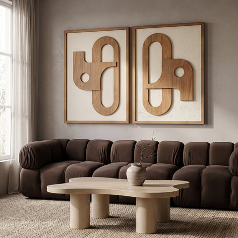 Darcy Natural Mango Wood Wall Art, 2-Piece (Style 2)