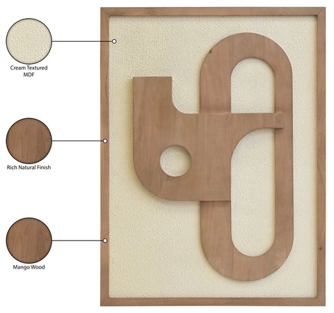 Darcy 36" Natural Mango Wood Wall Art, 1 Piece
