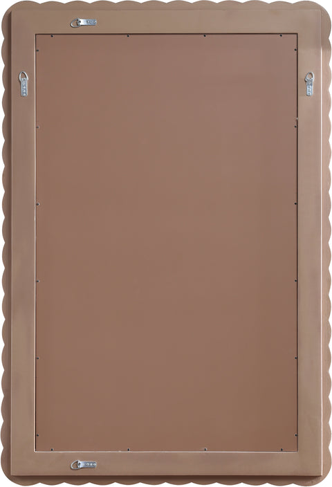 Giselle 32.5" Brown Oak Veneer Frame Mirror, 1 Piece