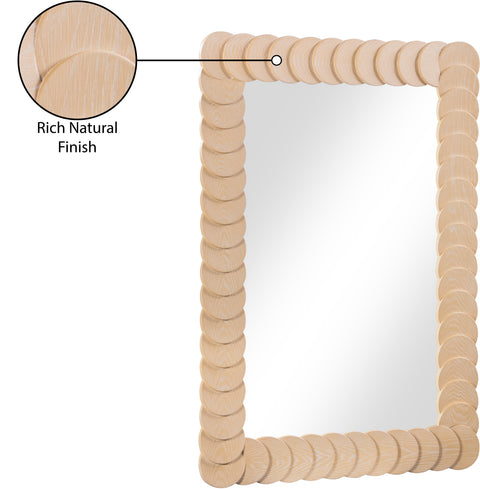 Giselle 32.5" Natural Oak Veneer Frame Mirror, 1 Piece