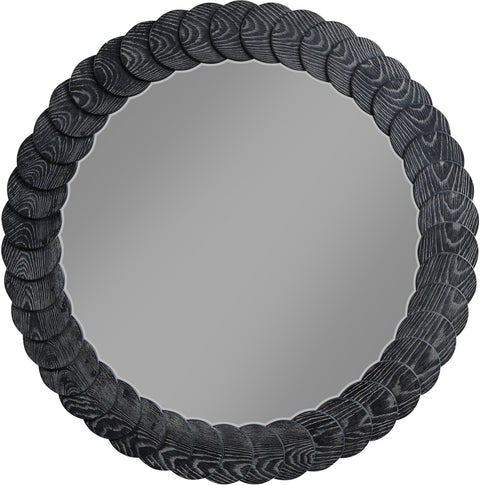 Giselle 40" Black Oak Veneer Frame Mirror, 1 Piece