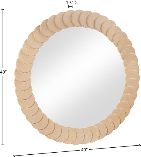 Giselle 40" Natural Oak Veneer Frame Mirror, 1 Piece