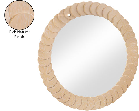 Giselle 40" Natural Oak Veneer Frame Mirror, 1 Piece