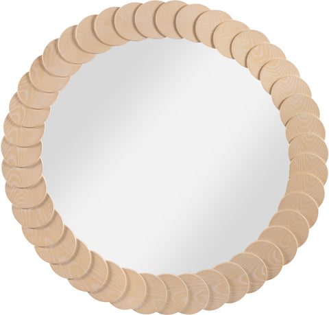 Giselle 40" Natural Oak Veneer Frame Mirror, 1 Piece