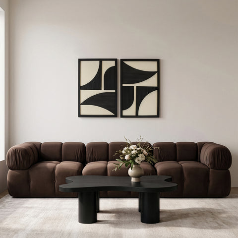 Monroe Black Mango Wood Wall Art, 2-Piece