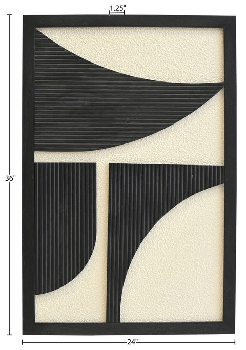 Monroe 24" Black Mango Wood Wall Art, 1 Piece