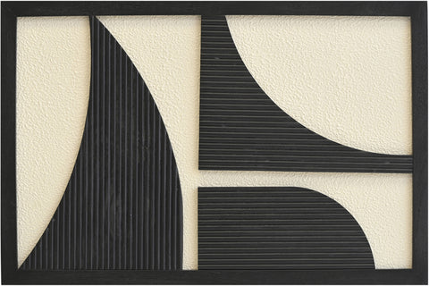 Monroe 24" Black Mango Wood Wall Art, 1 Piece