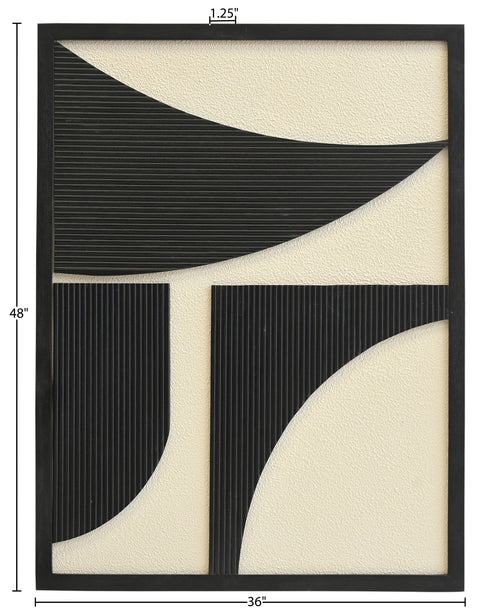 Monroe 36" Black Mango Wood Wall Art, 1 Piece