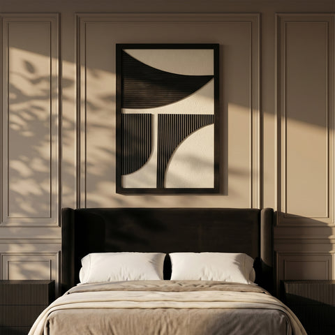 Monroe 36" Black Mango Wood Wall Art, 1 Piece