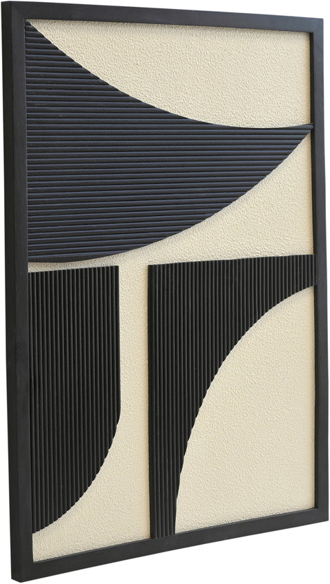 Monroe 36" Black Mango Wood Wall Art, 1 Piece