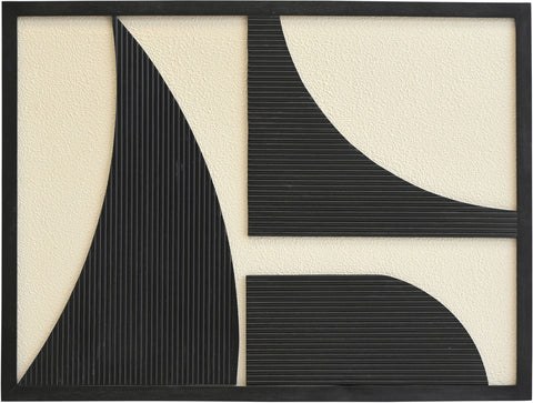 Monroe 36" Black Mango Wood Wall Art, 1 Piece