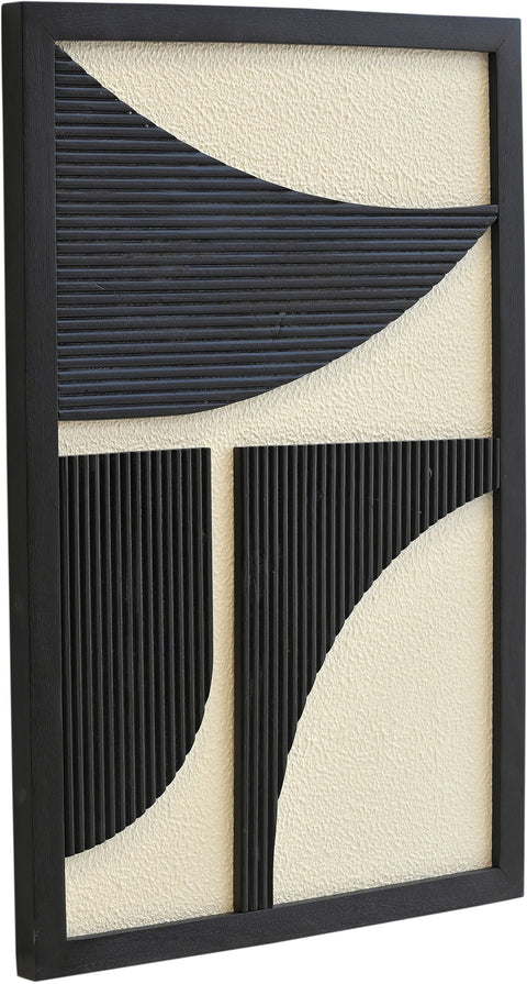 Monroe Black / Natural Mango Wood Wall Art, 4-Piece