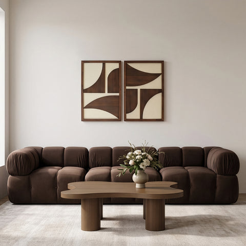 Monroe Brown Mango Wood Wall Art, 2-Piece