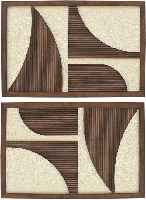 Monroe Brown Mango Wood Wall Art, 2-Piece