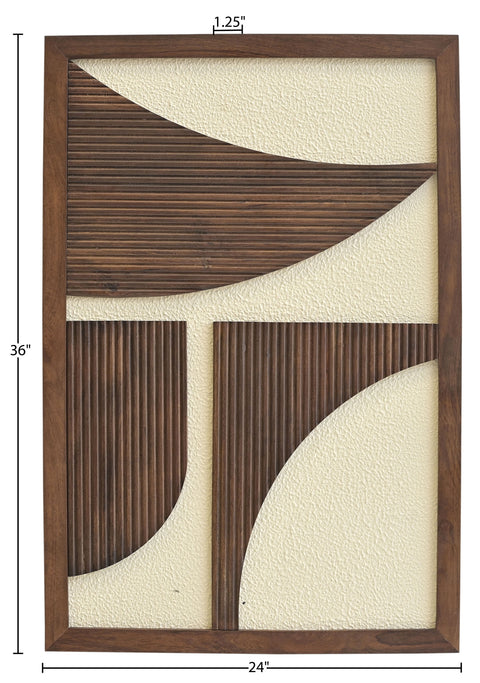 Monroe 24" Brown Mango Wood Wall Art, 1 Piece