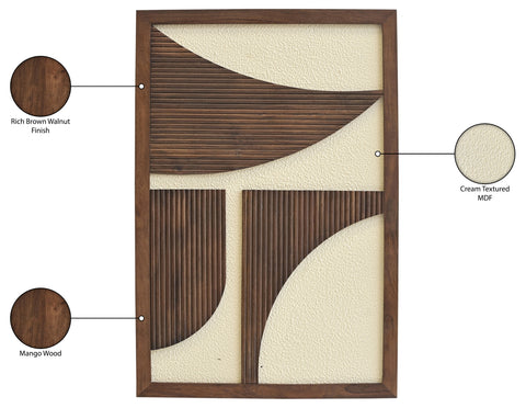 Monroe 24" Brown Mango Wood Wall Art, 1 Piece