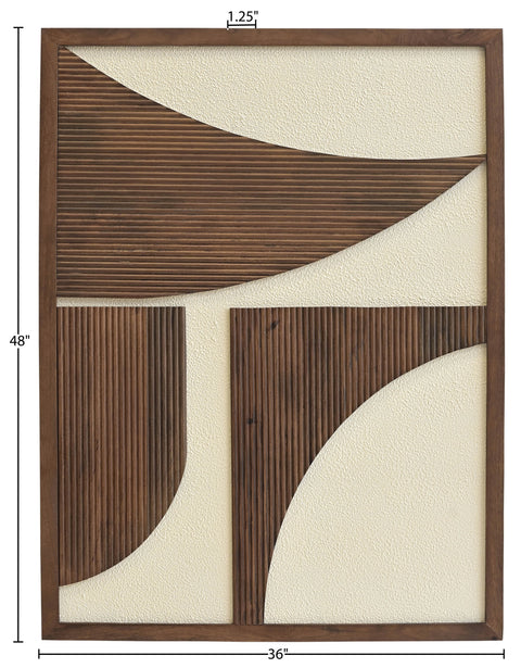 Monroe 36" Brown Mango Wood Wall Art, 1 Piece