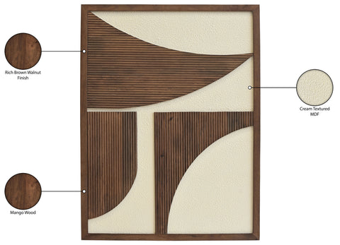 Monroe 36" Brown Mango Wood Wall Art, 1 Piece