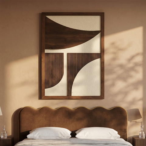 Monroe 36" Brown Mango Wood Wall Art, 1 Piece