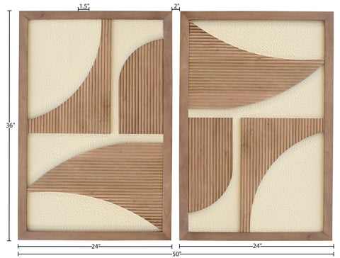 Monroe Natural Mango Wood Wall Art, 2-Piece