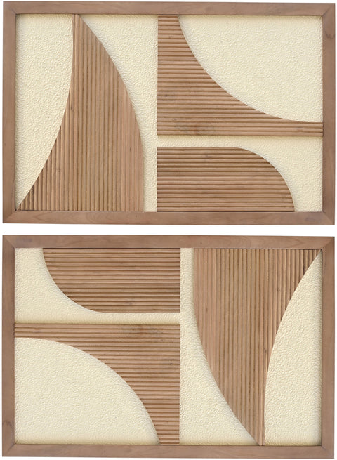 Monroe Natural Mango Wood Wall Art, 2-Piece