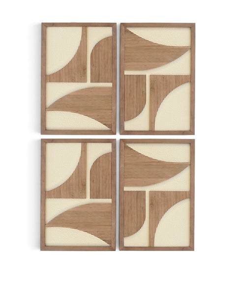Monroe Natural Mango Wood Wall Art, 4-Piece