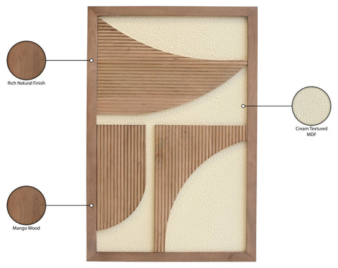 Monroe 24" Natural Mango Wood Wall Art, 1 Piece