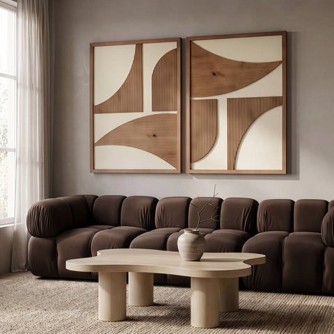 Monroe Natural Mango Wood Wall Art, 2-Piece (Style 2)