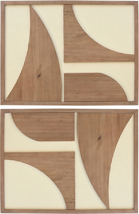 Monroe Natural Mango Wood Wall Art, 2-Piece (Style 2)