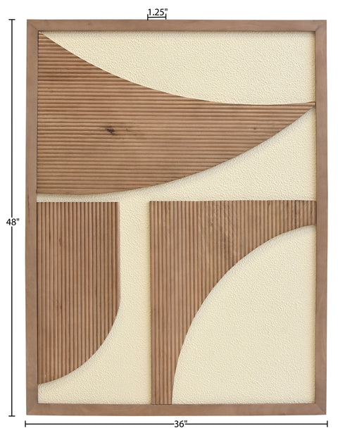 Monroe 36" Natural Mango Wood Wall Art, 1 Piece