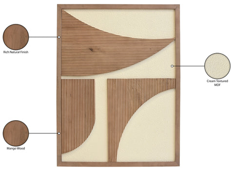Monroe 36" Natural Mango Wood Wall Art, 1 Piece