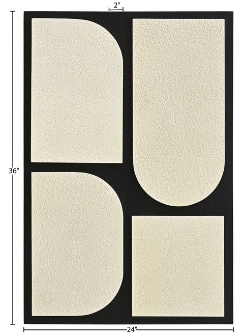 Vale 24" Black Mango Wood Wall Art, 1 Piece