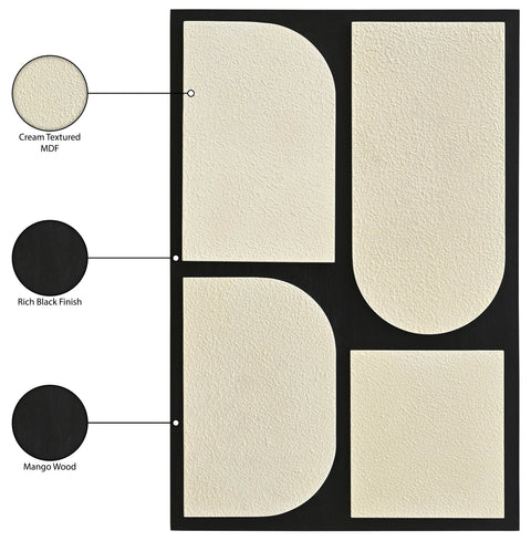 Vale 24" Black Mango Wood Wall Art, 1 Piece