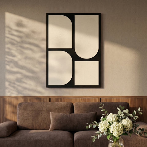 Vale 36" Black Mango Wood Wall Art, 1 Piece