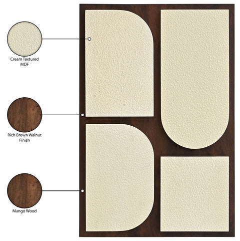 Vale 24" Brown Mango Wood Wall Art, 1 Piece