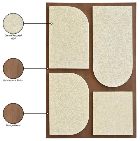 Vale 24" Natural Mango Wood Wall Art, 1 Piece