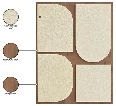 Vale 36" Natural Mango Wood Wall Art, 1 Piece