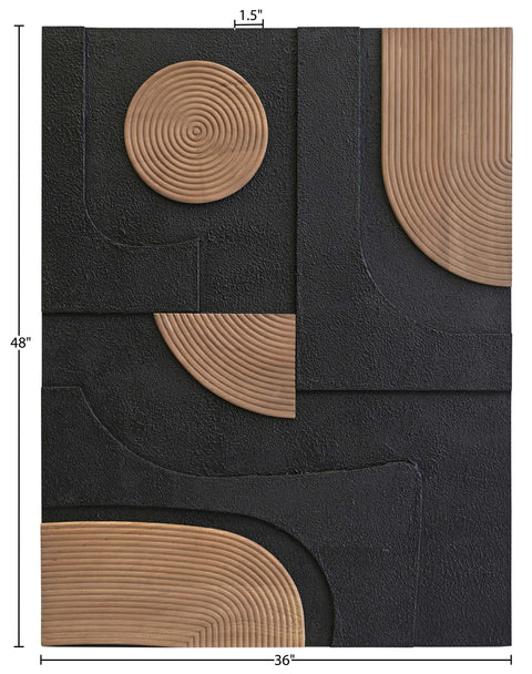 Emory 36" Natural Mango Wood Wall Art, 1 Piece