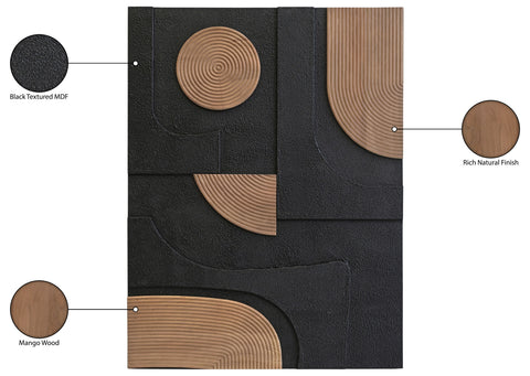 Emory 36" Natural Mango Wood Wall Art, 1 Piece