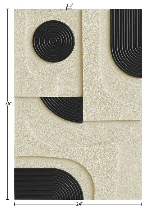 Emory 24" Black Mango Wood Wall Art, 1 Piece