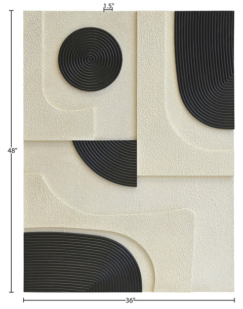Emory 36" Black Mango Wood Wall Art, 1 Piece