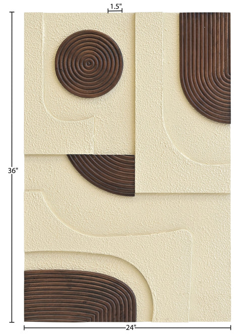 Emory 24" Brown Mango Wood Wall Art, 1 Piece