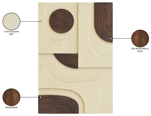 Emory 24" Brown Mango Wood Wall Art, 1 Piece